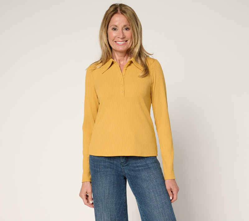 Me by Jennie Garth La Quinta Long Sleeve Top — View 14