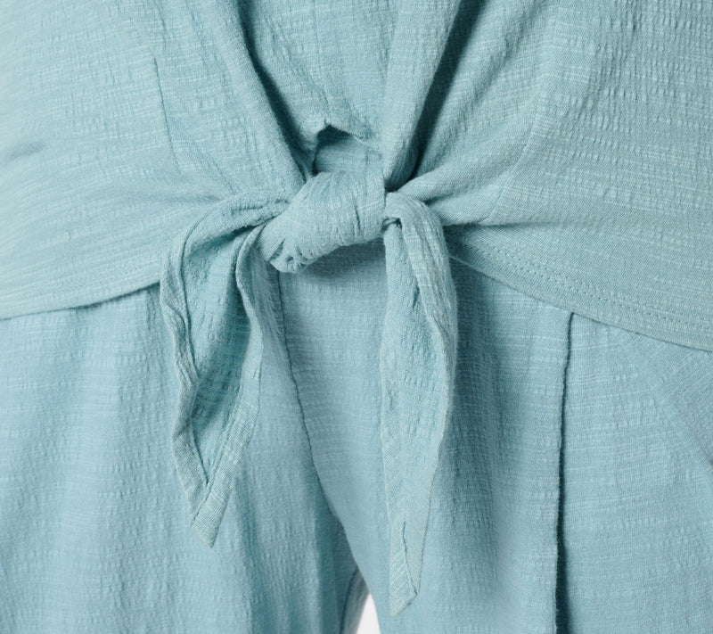 AnyBody Crinkle Knit Jersey Tie Front Tee — View 6