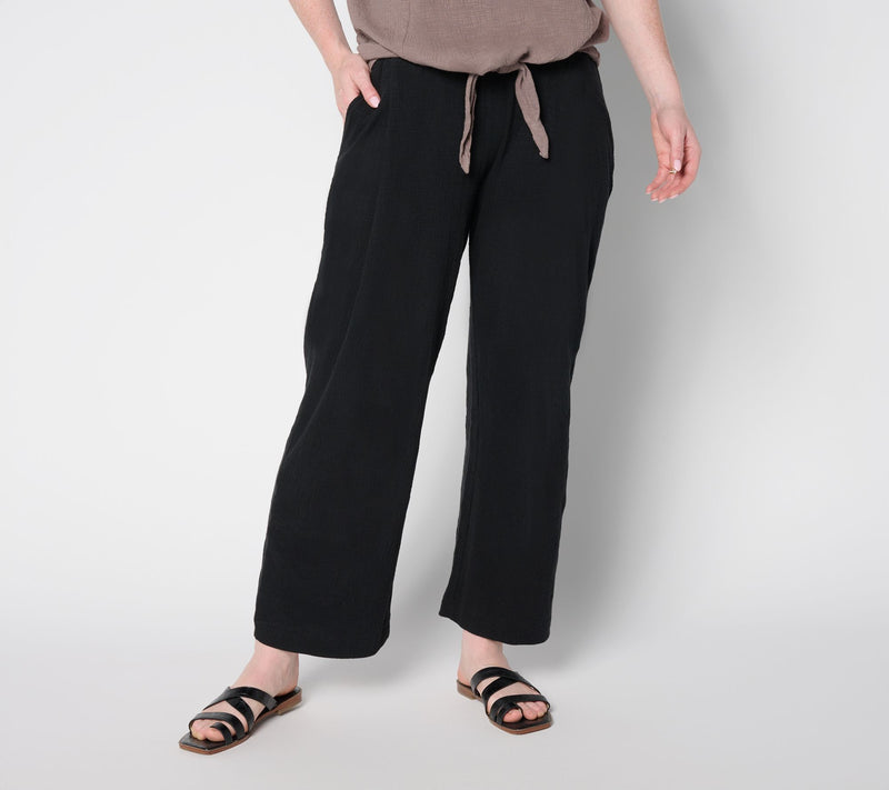 AnyBody Regular Crinkle Knit Jersey_Wide Leg Crop Pants — View 10