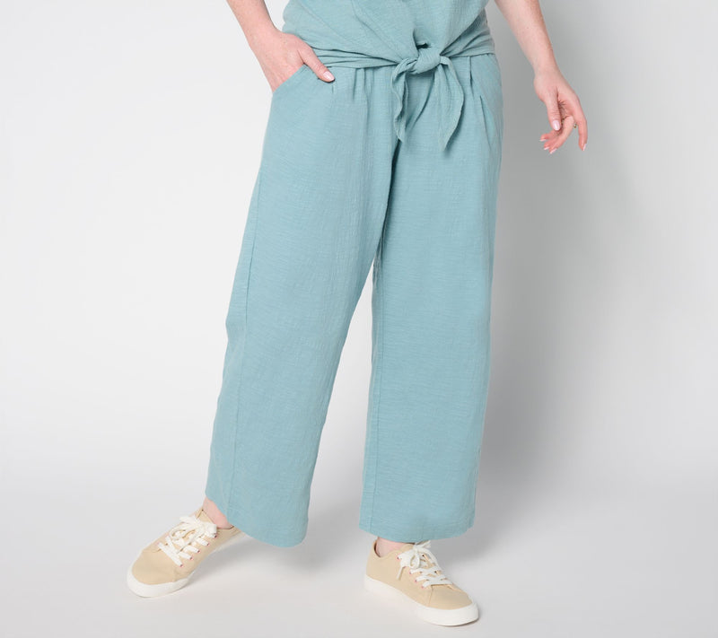 AnyBody Regular Crinkle Knit Jersey_Wide Leg Crop Pants — View 12