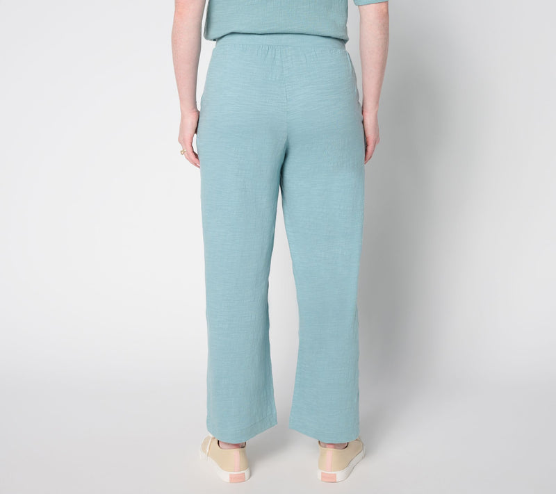 AnyBody Petite Crinkle Knit Jersey_Wide Leg Crop Pants — View 4