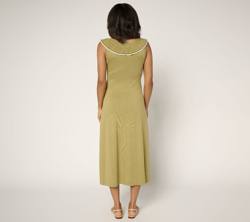 Me by Jennie Garth Petite Kelle Sweater Dress with Ruffle — View 10