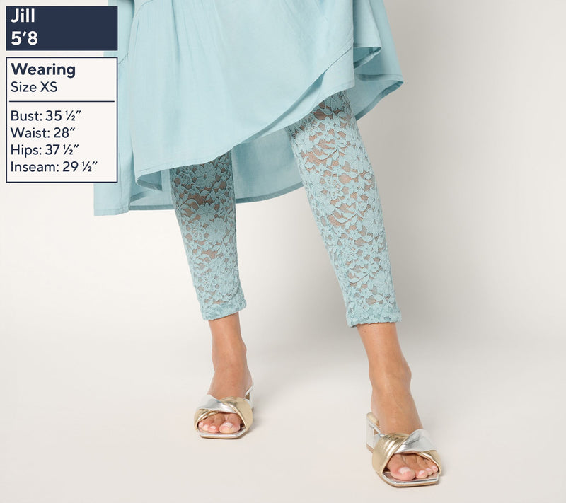 LOGO Layers by Lori Goldstein Regular Stretch Lace Leggings — View 2