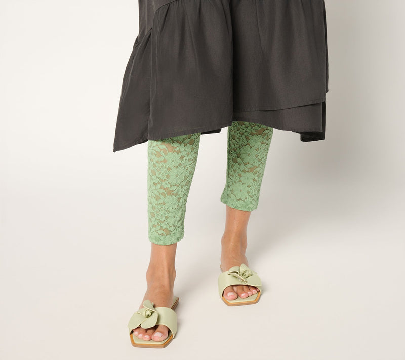 LOGO Layers by Lori Goldstein Petite Stretch Lace Leggings — View 12