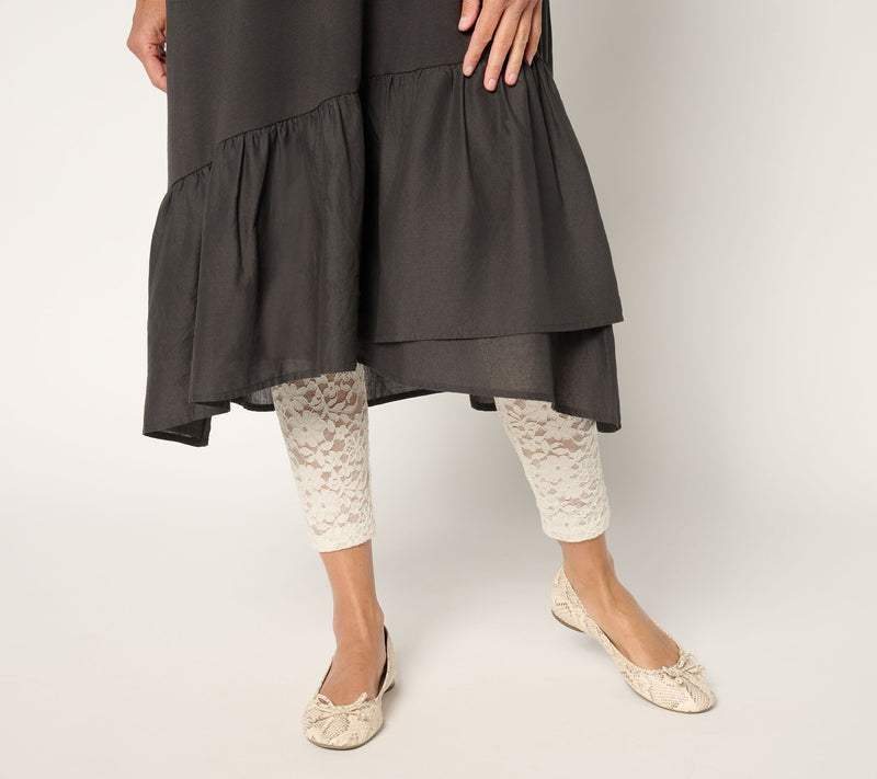 LOGO Layers by Lori Goldstein Petite Stretch Lace Leggings — View 15