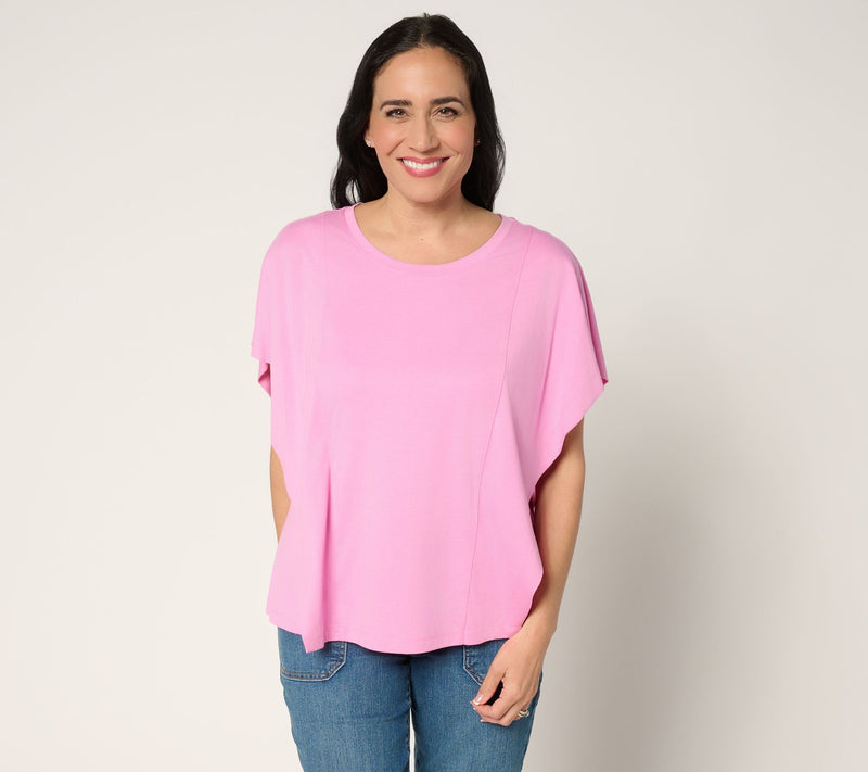 LOGO by Lori Goldstein Knit Flutter Sleeve Tee — Main view