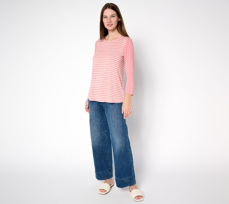 LOGO by Lori Goldstein Rayon 230 Stripe Top — View 4