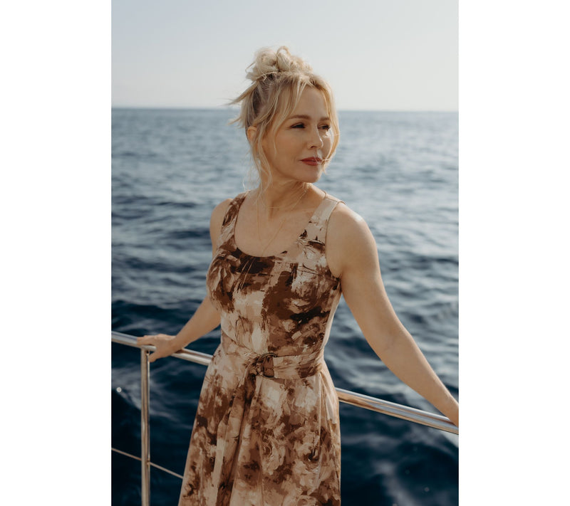 Me by Jennie Garth Regular Printed Linen Blend Midi Dress — View 13