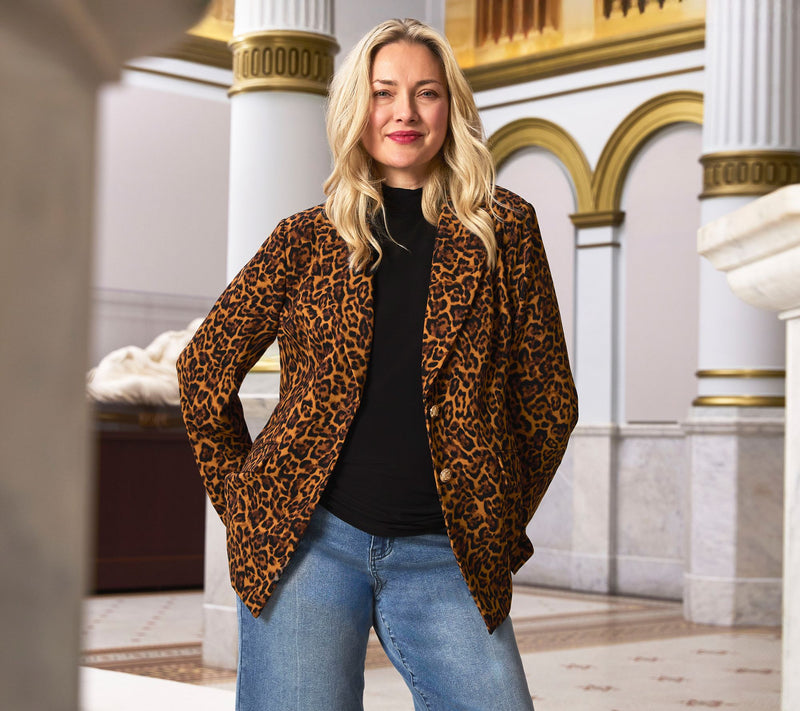 Dennis Basso Regular Luxe Crepe Blazer in Prints & Solids — View 20
