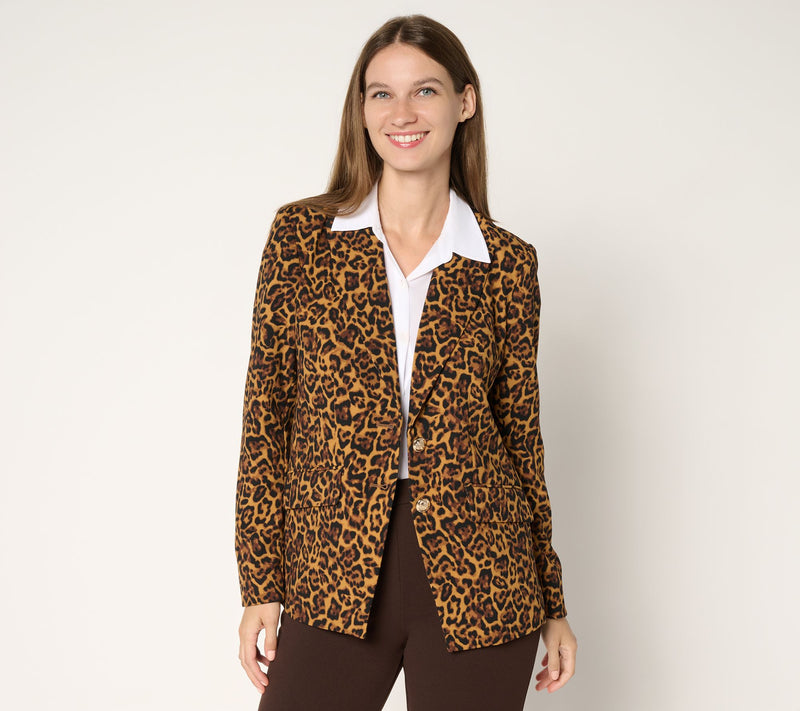 Dennis Basso Regular Luxe Crepe Blazer in Prints & Solids — View 3
