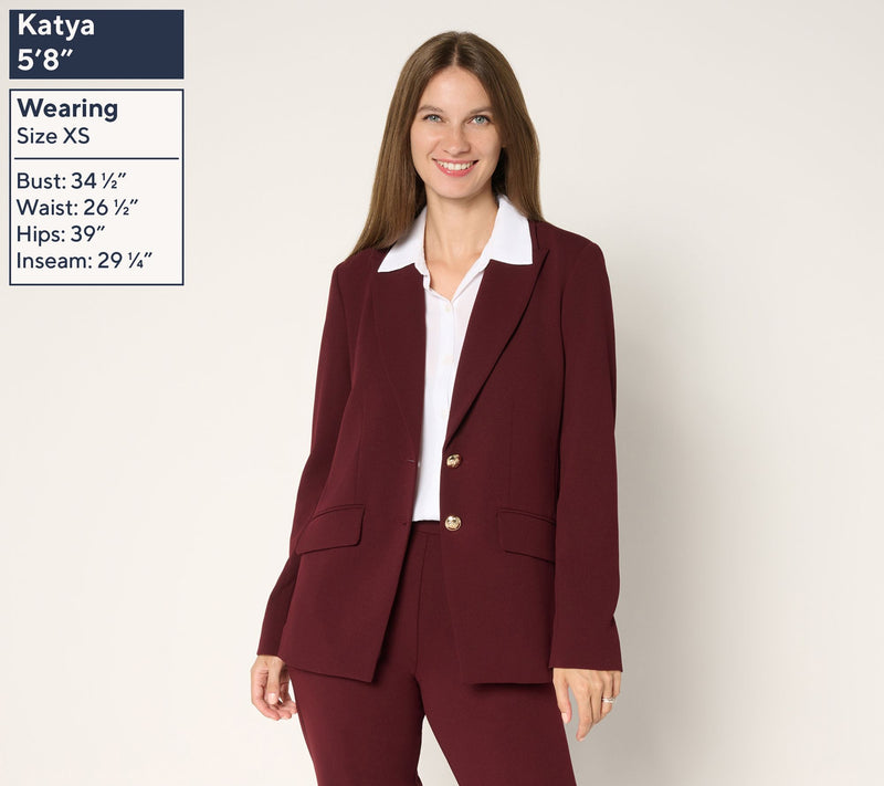 Dennis Basso Petite Luxe Crepe Blazer in Prints & Solids — View 9