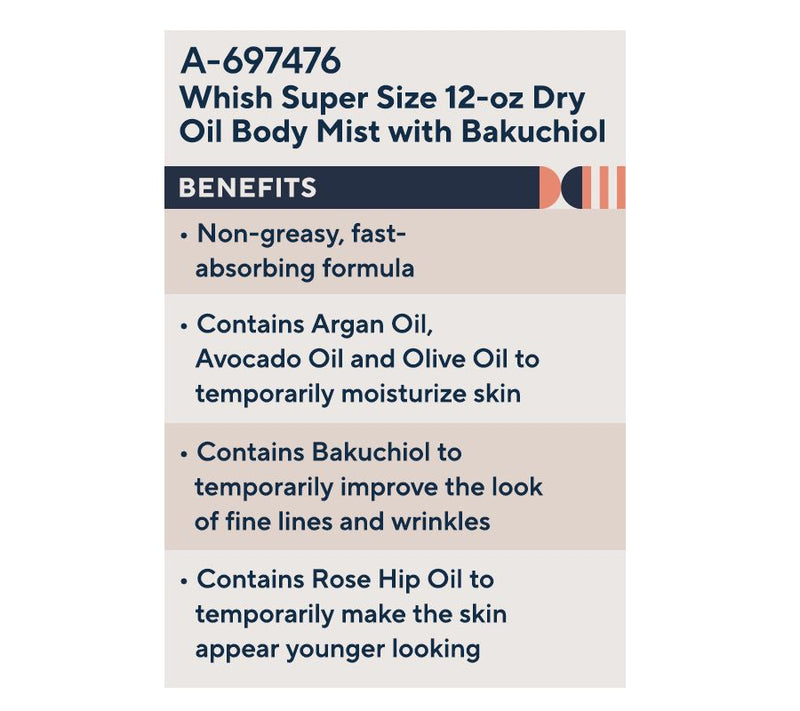 Whish Super Size 12oz Dry Oil Body Mist with Bakuchiol — View 4