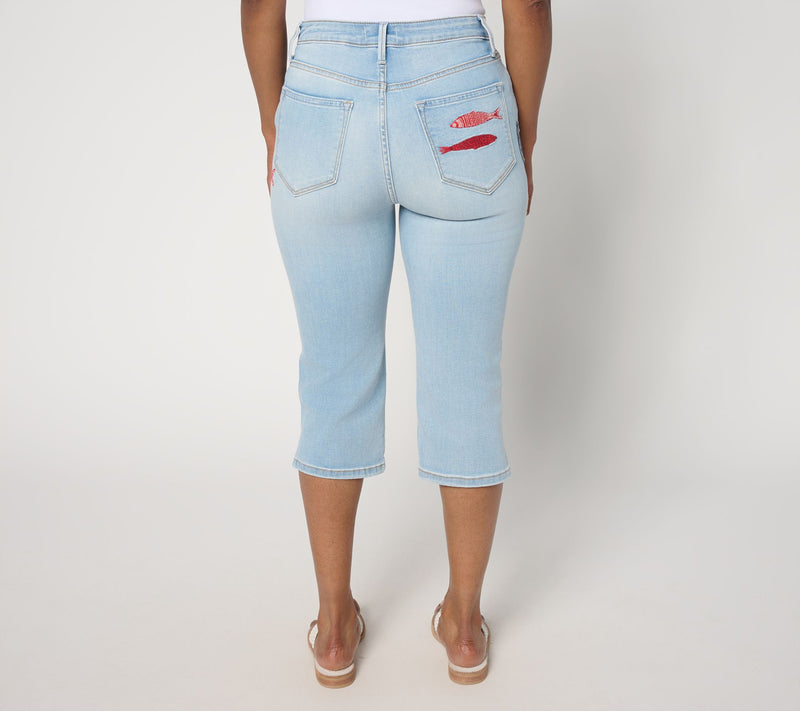 Driftwood Jeans Embroidered Clam Digger Capri - Seaside Social — View 4
