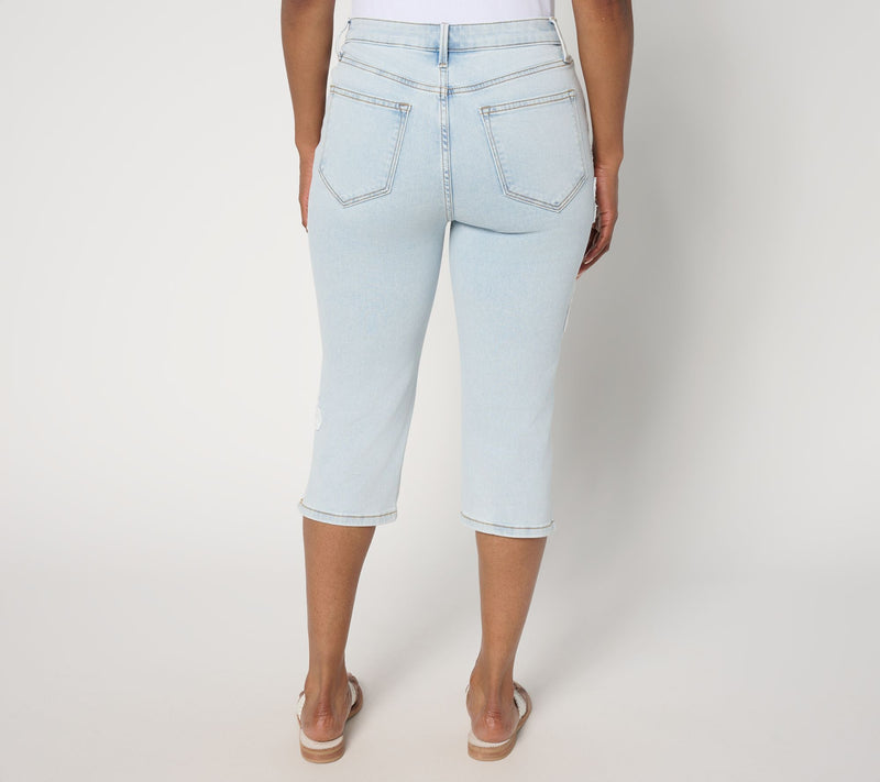 Driftwood Jeans Embroidered Clam Digger Capri - Petunia — View 4