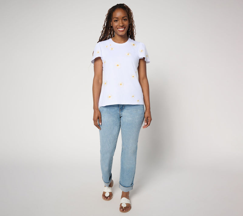 Driftwood Jeans Relaxed Flutter Tee - Daisy — View 5