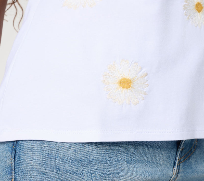 Driftwood Jeans Relaxed Flutter Tee - Daisy — View 6