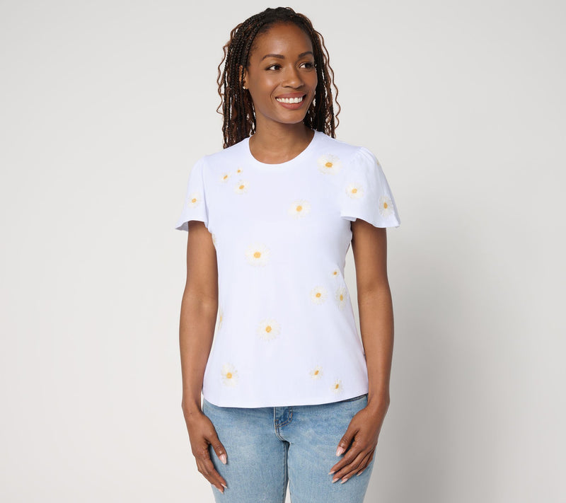 Driftwood Jeans Relaxed Flutter Tee - Daisy — Main view