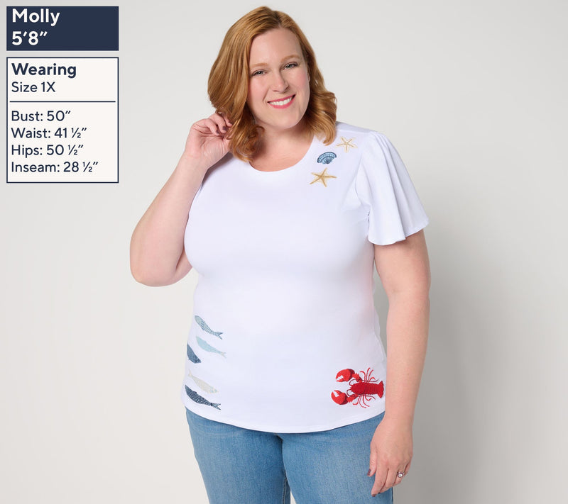 Driftwood Jeans Relaxed Flutter Tee - Seaside Social — View 2