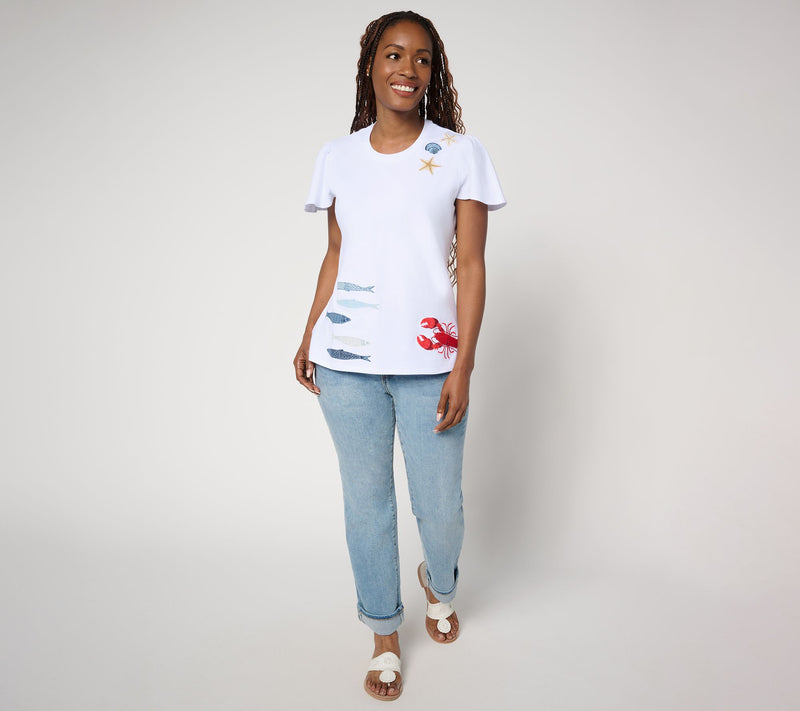 Driftwood Jeans Relaxed Flutter Tee - Seaside Social — View 5