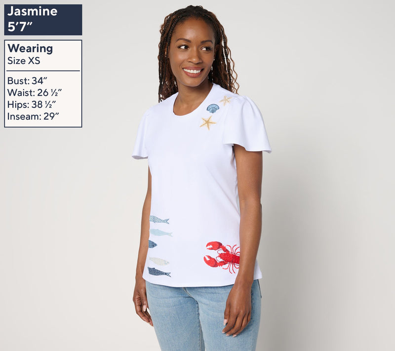 Driftwood Jeans Relaxed Flutter Tee - Seaside Social — View 3
