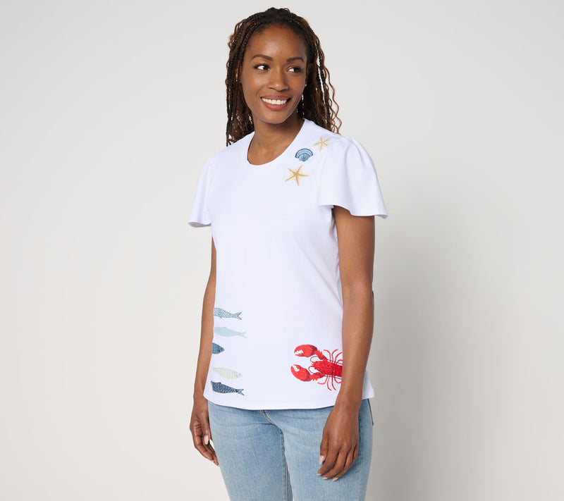 Driftwood Jeans Relaxed Flutter Tee - Seaside Social — Main view