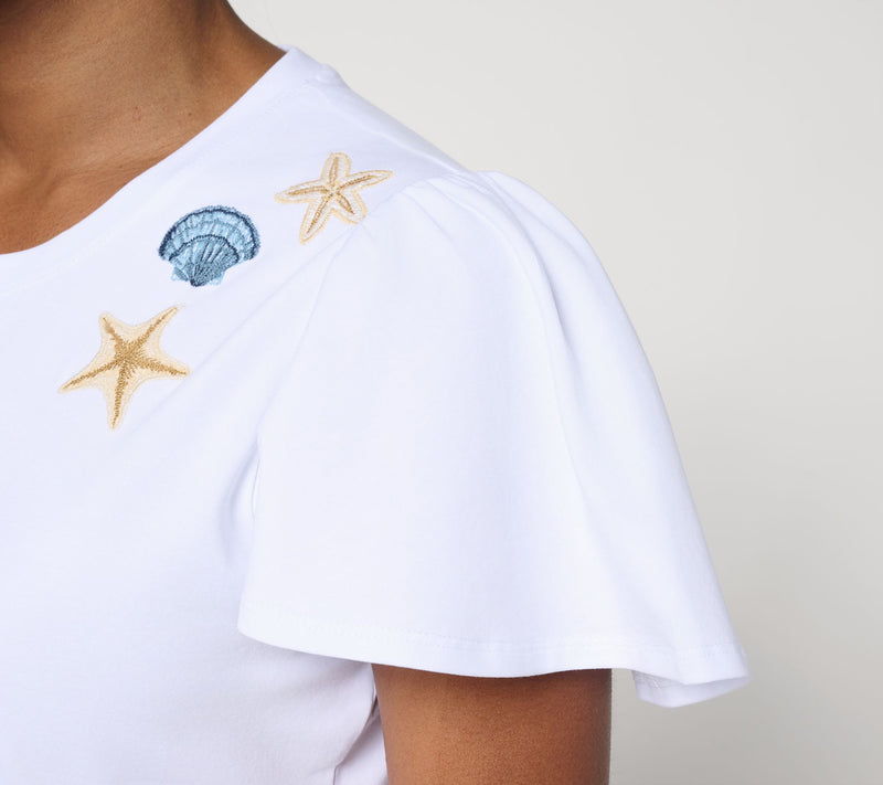 Driftwood Jeans Relaxed Flutter Tee - Seaside Social — View 6