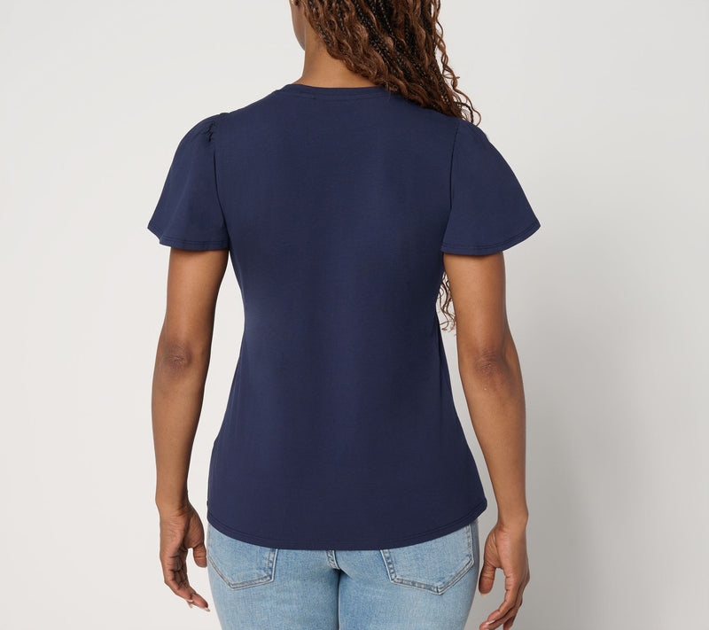 Driftwood Jeans Relaxed Flutter Tee - Floral Flag — View 4