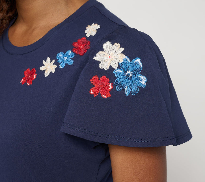 Driftwood Jeans Relaxed Flutter Tee - Floral Flag — View 6