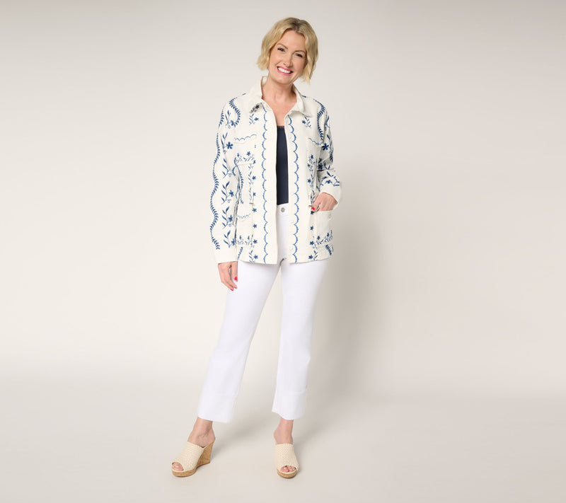 Driftwood Jeans Amber Linen Utility Jacket - White — View 6
