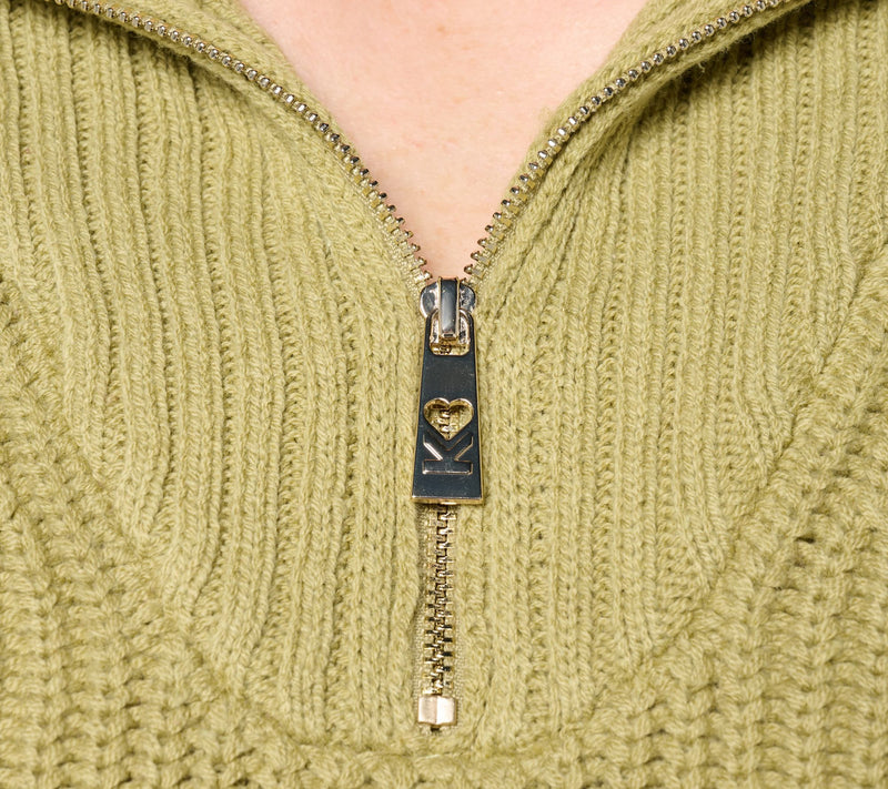 Belle by Kim Gravel Chunky Shaker Half Zip Sweater — View 5