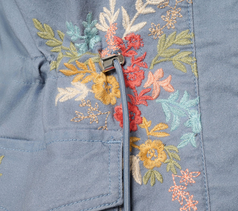Driftwood Jeans Amber Linen Utility Jacket - Dusty Blue — View 7