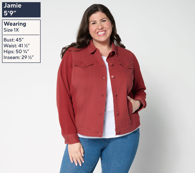 Belle by Kim Gravel Twill & Fleece Jacket — View 2