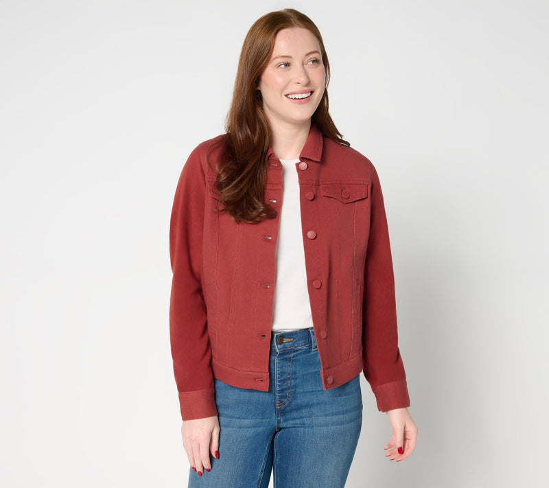 Belle by Kim Gravel Twill & Fleece Jacket — View 17
