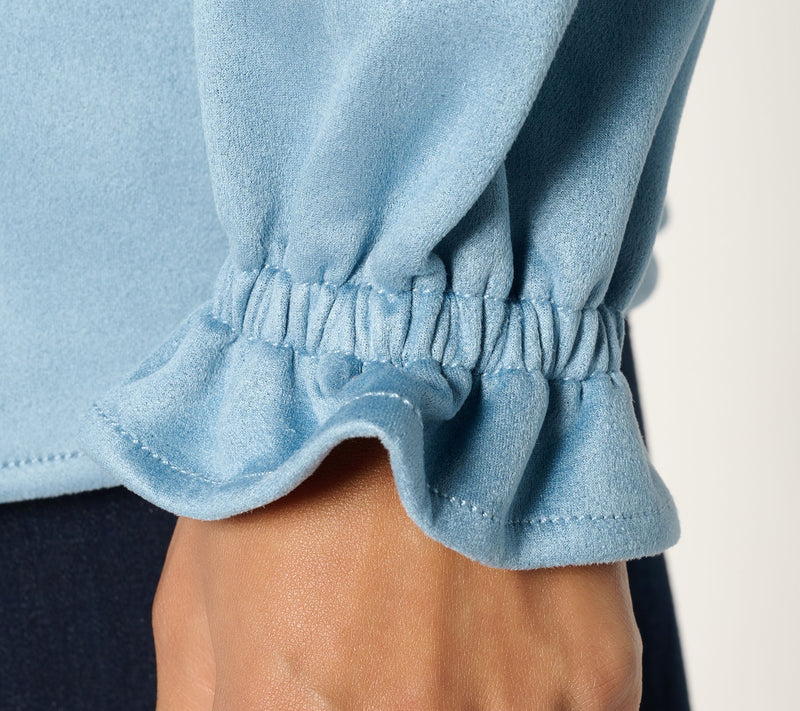 Belle Boho by Kim Gravel PerSuede Me Western Chic V Neck Top — View 6