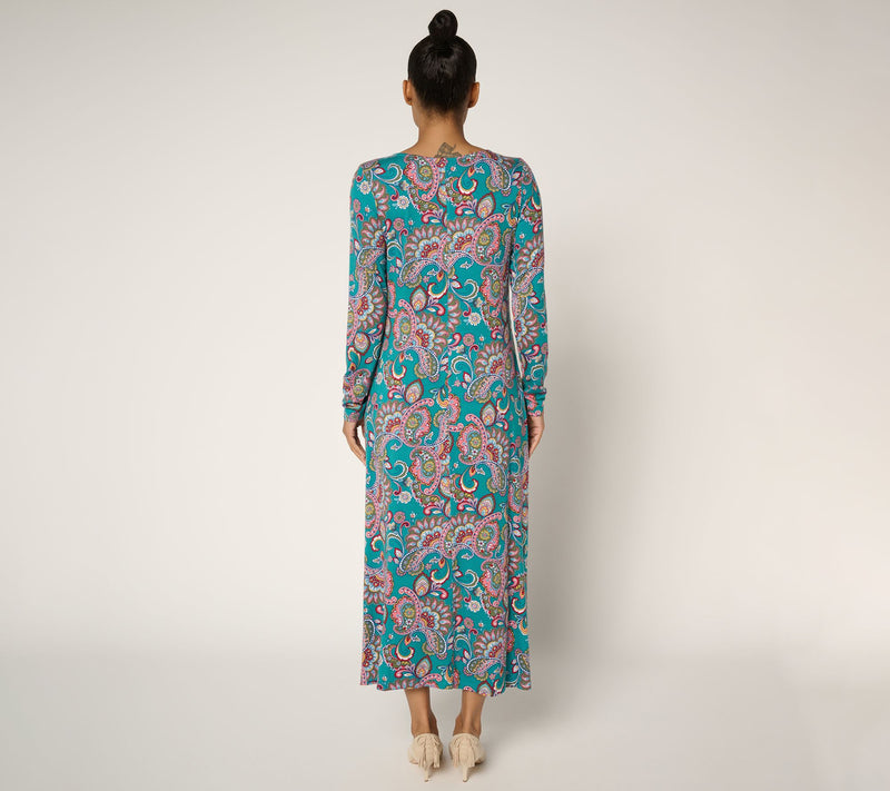 Belle Boho by Kim Gravel Regular Knit Paisley Chic Maxi Dress — View 4