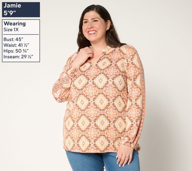 Belle Boho by Kim Gravel Rayon Spandex Southern Star Border Top — View 2