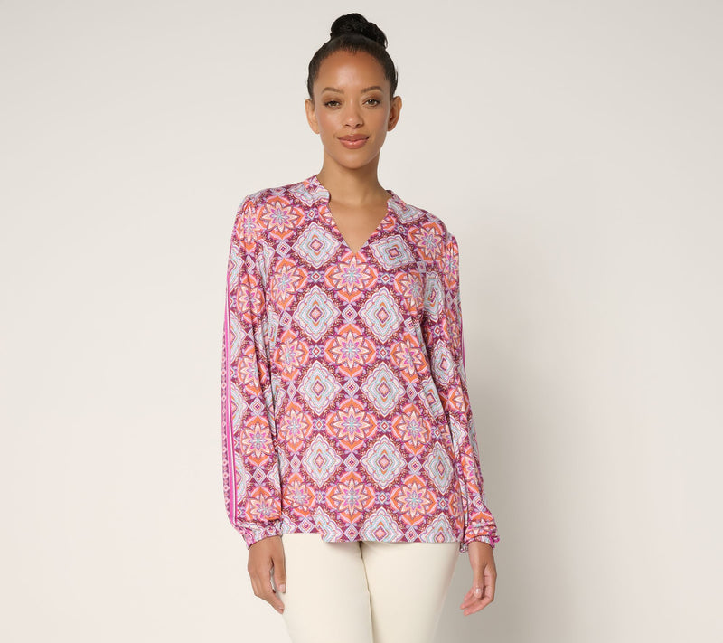 Belle Boho by Kim Gravel Rayon Spandex Southern Star Border Top — View 11