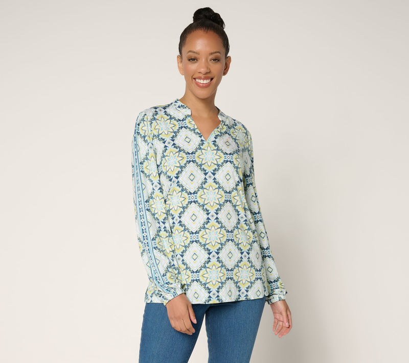 Belle Boho by Kim Gravel Rayon Spandex Southern Star Border Top — View 12