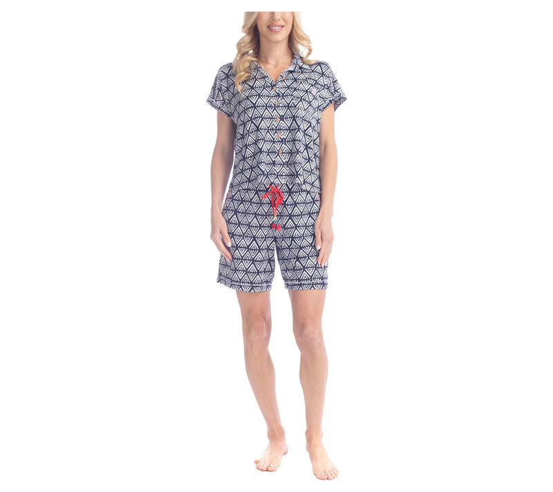 Ocean Pacific Summer Lovin' Notch Collar 5" Short Pajama Set — View 5