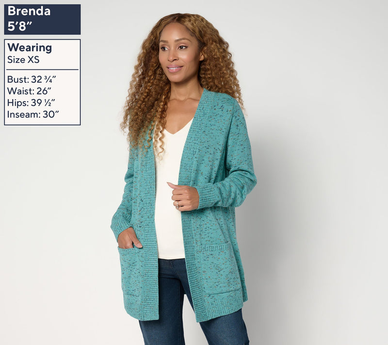 Belle by Kim Gravel Confetti Open Front Cardigan — View 3