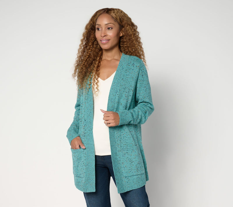 Belle by Kim Gravel Confetti Open Front Cardigan — View 11