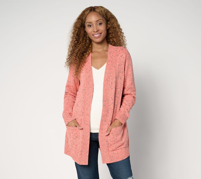 Belle by Kim Gravel Confetti Open Front Cardigan — View 12
