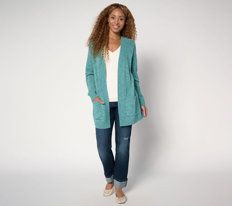 Belle by Kim Gravel Confetti Open Front Cardigan — View 5
