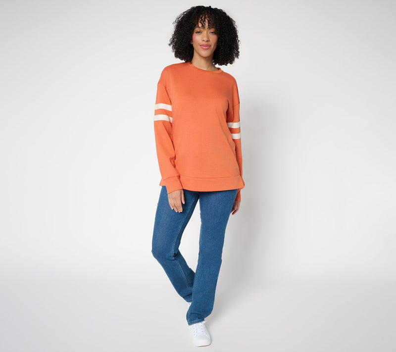 Belle by Kim Gravel Game Day Striped Jersey Sweatshirt — View 7