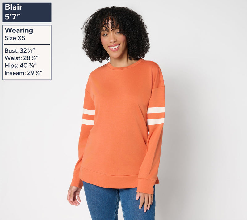 Belle by Kim Gravel Game Day Striped Jersey Sweatshirt — View 5