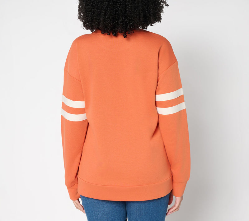 Belle by Kim Gravel Game Day Striped Jersey Sweatshirt — View 6