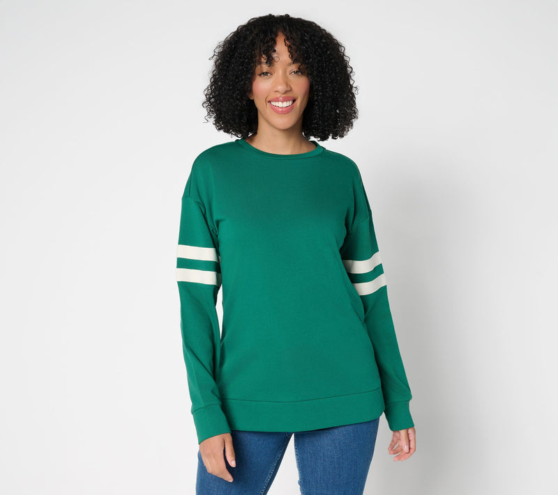 Belle by Kim Gravel Game Day Striped Jersey Sweatshirt — View 15