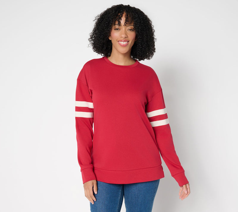 Belle by Kim Gravel Game Day Striped Jersey Sweatshirt — View 16