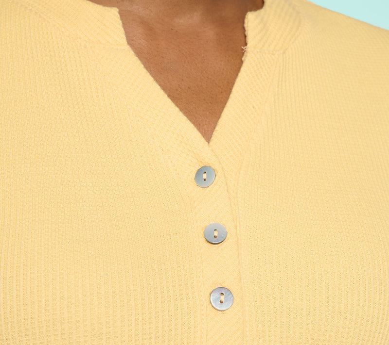Belle by Kim Gravel Micro Waffle Layering Henley — View 6