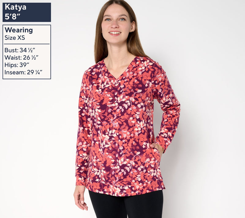Denim & Co. Active Regular French Terry Long Sleeve Tunic — View 3